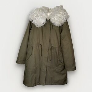 NWT Saks Fur Salon Julia Stella Parka Olive Lamb Fur Down Coat Womens Medium